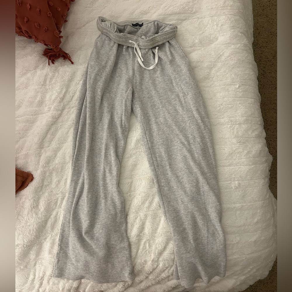 Brandy Melville Light Gray Wide Leg Lounge Pants